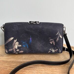 Aimee Kestenberg 100% Leather Crossbody Bag Clutch with Kisslock Pouch Inside